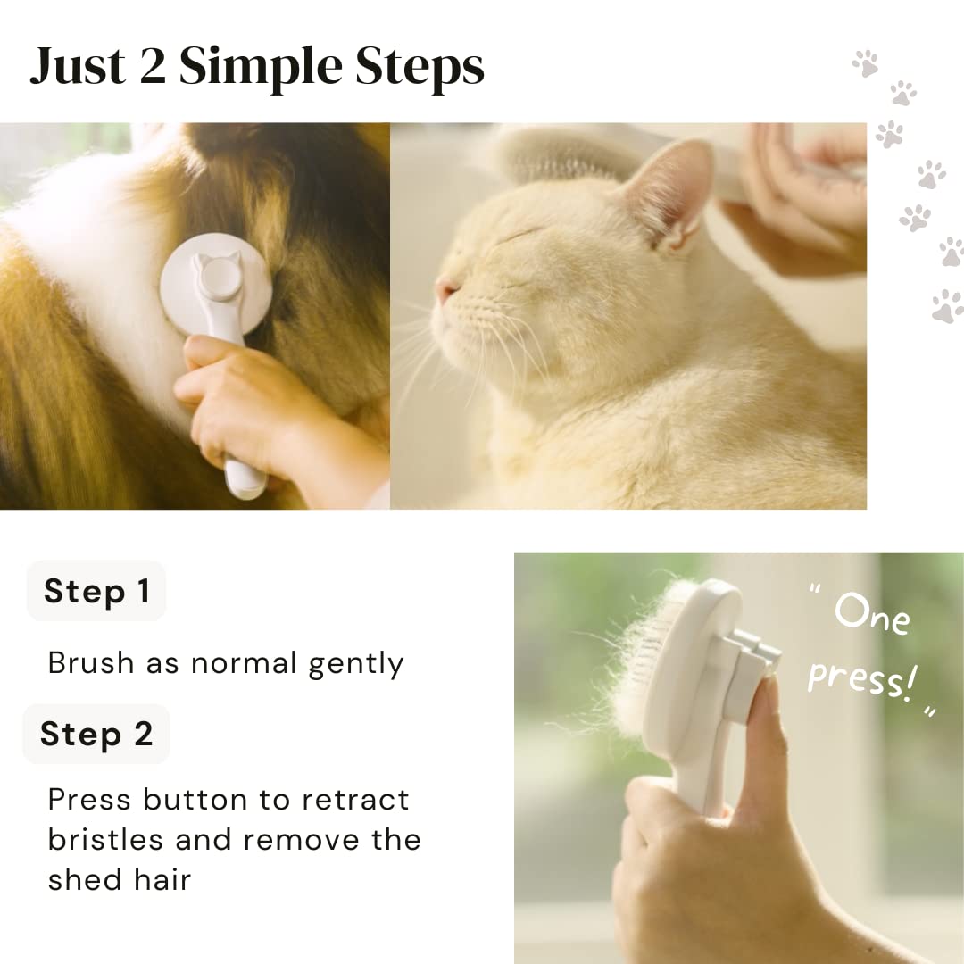 KFX-4551485 Self-Cleaning Slicker Brush for Dogs and Cats - Ergonomic Pet Grooming Tool for Shedding, Matted Hair, and Massage
