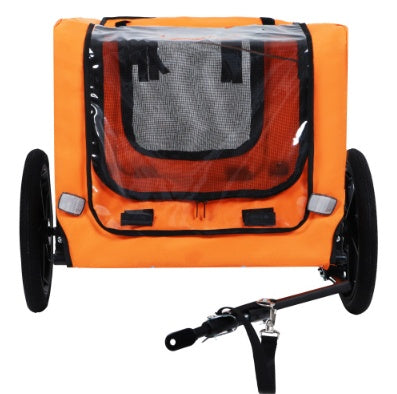 KFX-4551613 Collapsible Pet Bike Trailer with 16-Inch All-Terrain Wheels and Universal Hitch for Bicycles - Convenient Dog Cargo Carrier