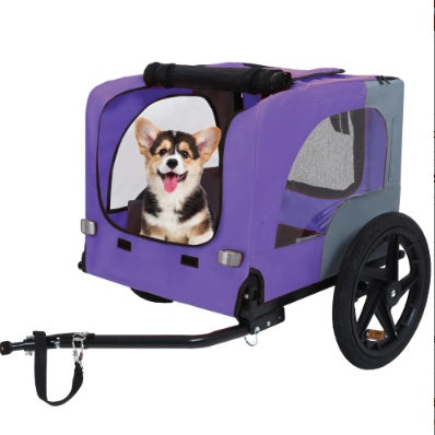 KFX-4551613 Collapsible Pet Bike Trailer with 16-Inch All-Terrain Wheels and Universal Hitch for Bicycles - Convenient Dog Cargo Carrier