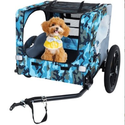 KFX-4551613 Collapsible Pet Bike Trailer with 16-Inch All-Terrain Wheels and Universal Hitch for Bicycles - Convenient Dog Cargo Carrier