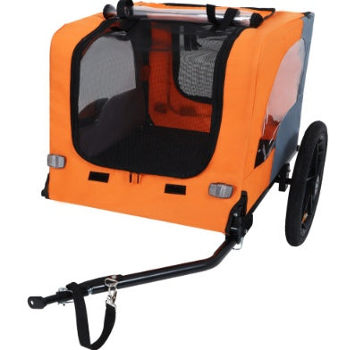 KFX-4551613 Collapsible Pet Bike Trailer with 16-Inch All-Terrain Wheels and Universal Hitch for Bicycles - Convenient Dog Cargo Carrier