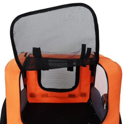 KFX-4551613 Collapsible Pet Bike Trailer with 16-Inch All-Terrain Wheels and Universal Hitch for Bicycles - Convenient Dog Cargo Carrier