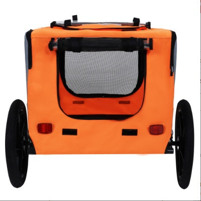 KFX-4551613 Collapsible Pet Bike Trailer with 16-Inch All-Terrain Wheels and Universal Hitch for Bicycles - Convenient Dog Cargo Carrier