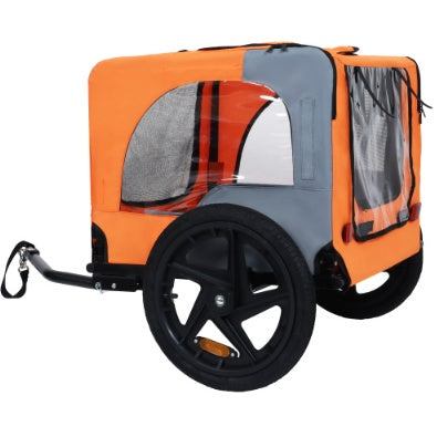 KFX-4551613 Collapsible Pet Bike Trailer with 16-Inch All-Terrain Wheels and Universal Hitch for Bicycles - Convenient Dog Cargo Carrier