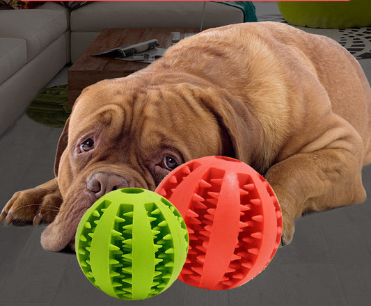 KFX-4552637 Bite Resistant Rubber Watermelon Ball for Dogs - Multi-Color Pet Toy