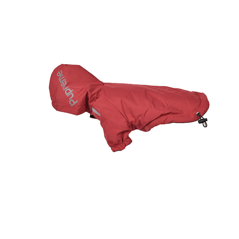 KFX-4554173 Thick Velvet Dog Jacket in Black and Red - Cozy Polyester Outerwear for Small to XXL Breeds