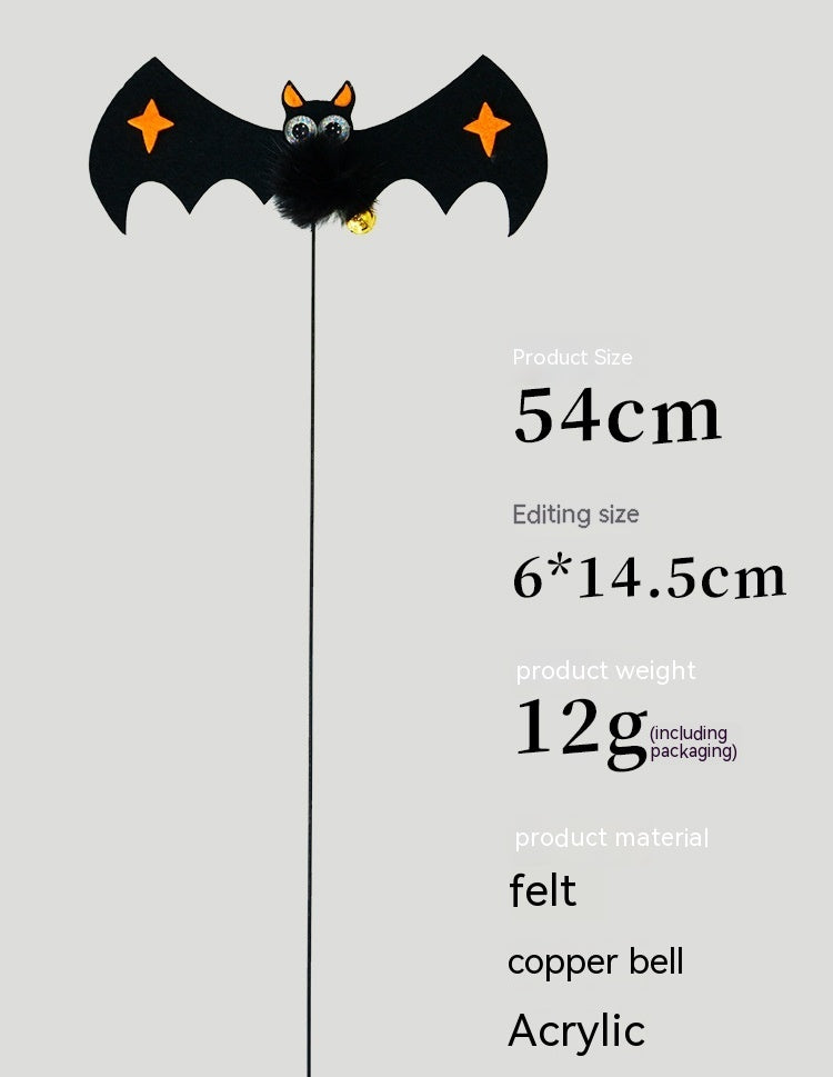 KFX-4554813 Lengthened Cat Teaser with Halloween Bell Tassel in Fun Designs