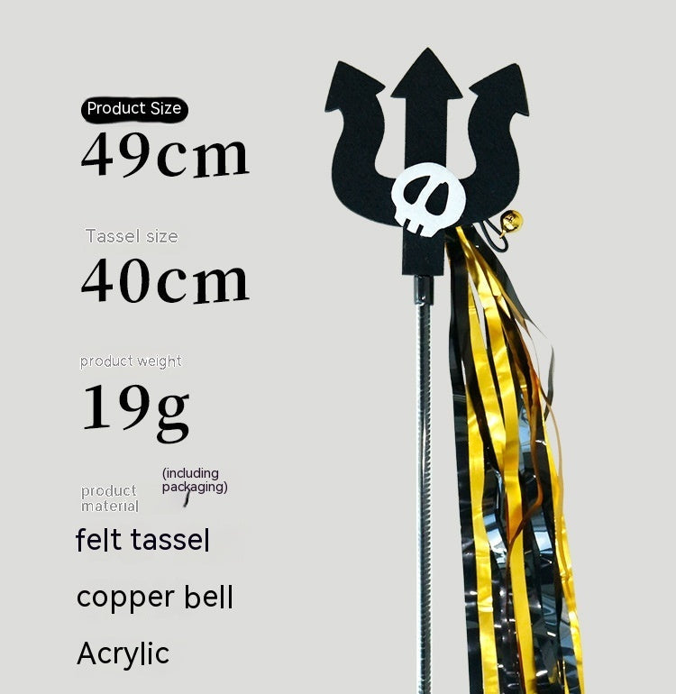 KFX-4554813 Lengthened Cat Teaser with Halloween Bell Tassel in Fun Designs