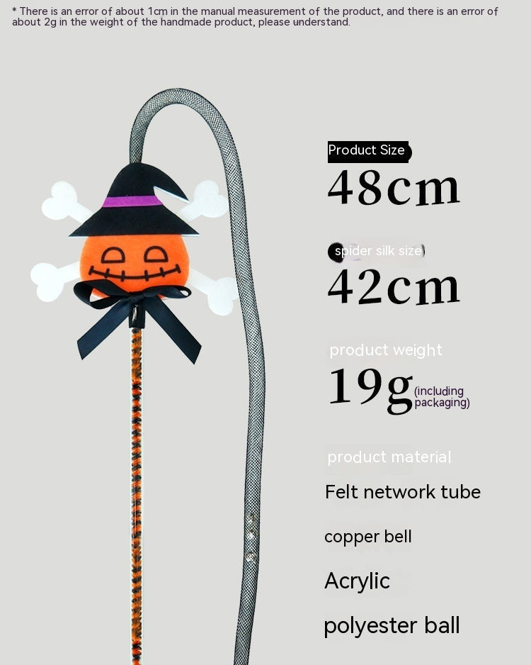KFX-4554813 Lengthened Cat Teaser with Halloween Bell Tassel in Fun Designs
