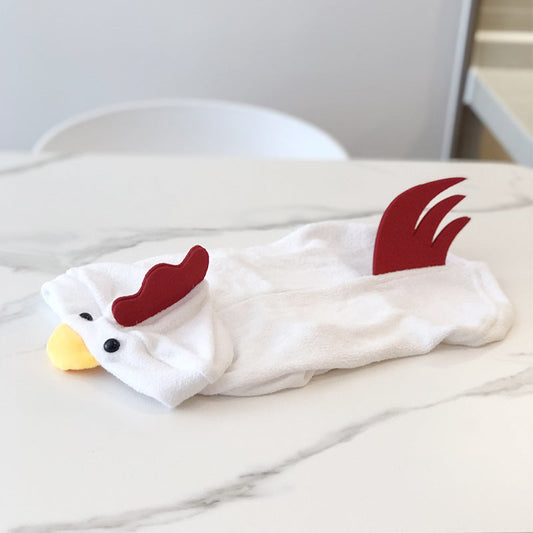 KFX-4555069 Rooster Style White Cotton Dog Sweater with Hood in Sizes S, M, L