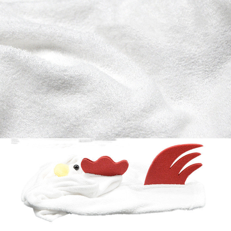 KFX-4555069 Rooster Style White Cotton Dog Sweater with Hood in Sizes S, M, L