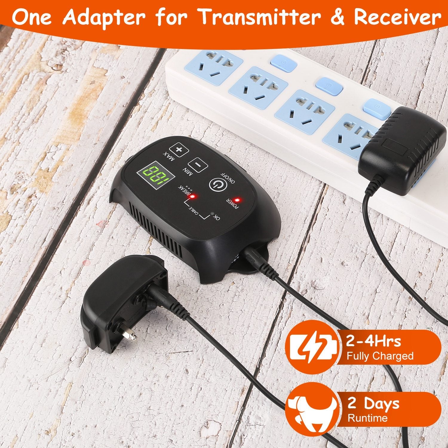 KFX-4555453 Adjustable Wireless Dog Fence System with Waterproof Receiver and Rechargeable Collar for Small to Large Dogs