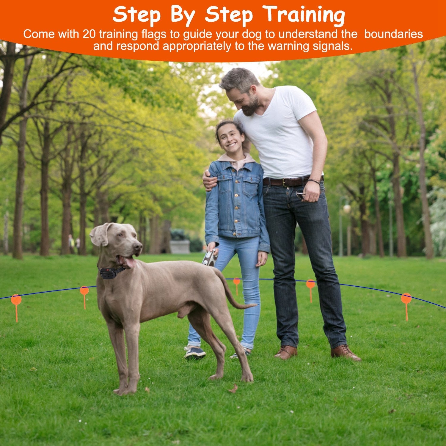 KFX-4555453 Adjustable Wireless Dog Fence System with Waterproof Receiver and Rechargeable Collar for Small to Large Dogs