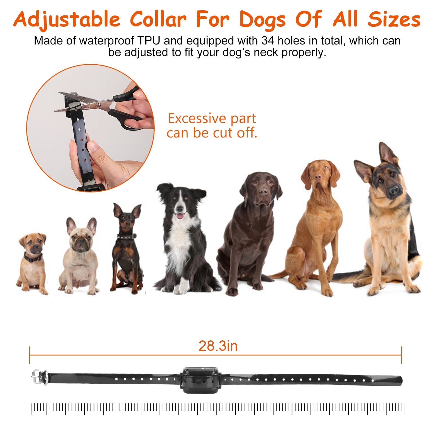 KFX-4555453 Adjustable Wireless Dog Fence System with Waterproof Receiver and Rechargeable Collar for Small to Large Dogs
