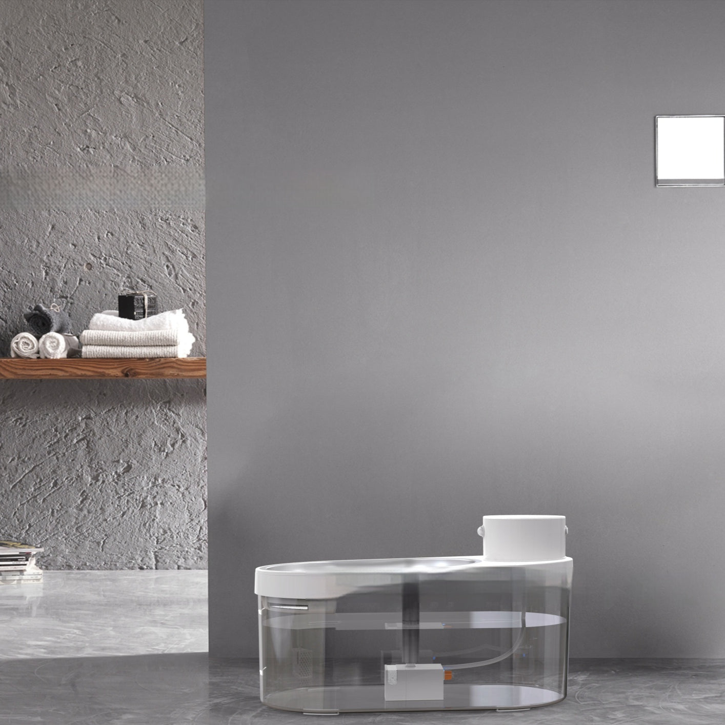 KFX-4555837 Wireless Stainless Steel Pet Water Dispenser with Battery and Electricity Separation for Dogs and Cats