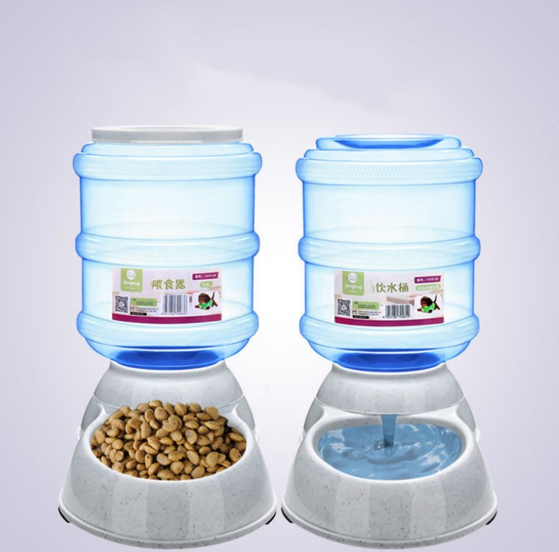 KFX-4555965 Automatic Pet Feeder and Water Dispenser for Cats and Dogs - Large Capacity, Removable and Washable Design