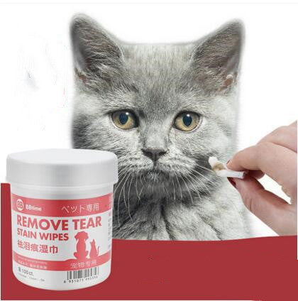 KFX-4557629 Cat Tear Stain Remover Wipes for Gentle Eye, Ear, and Teeth Cleaning
