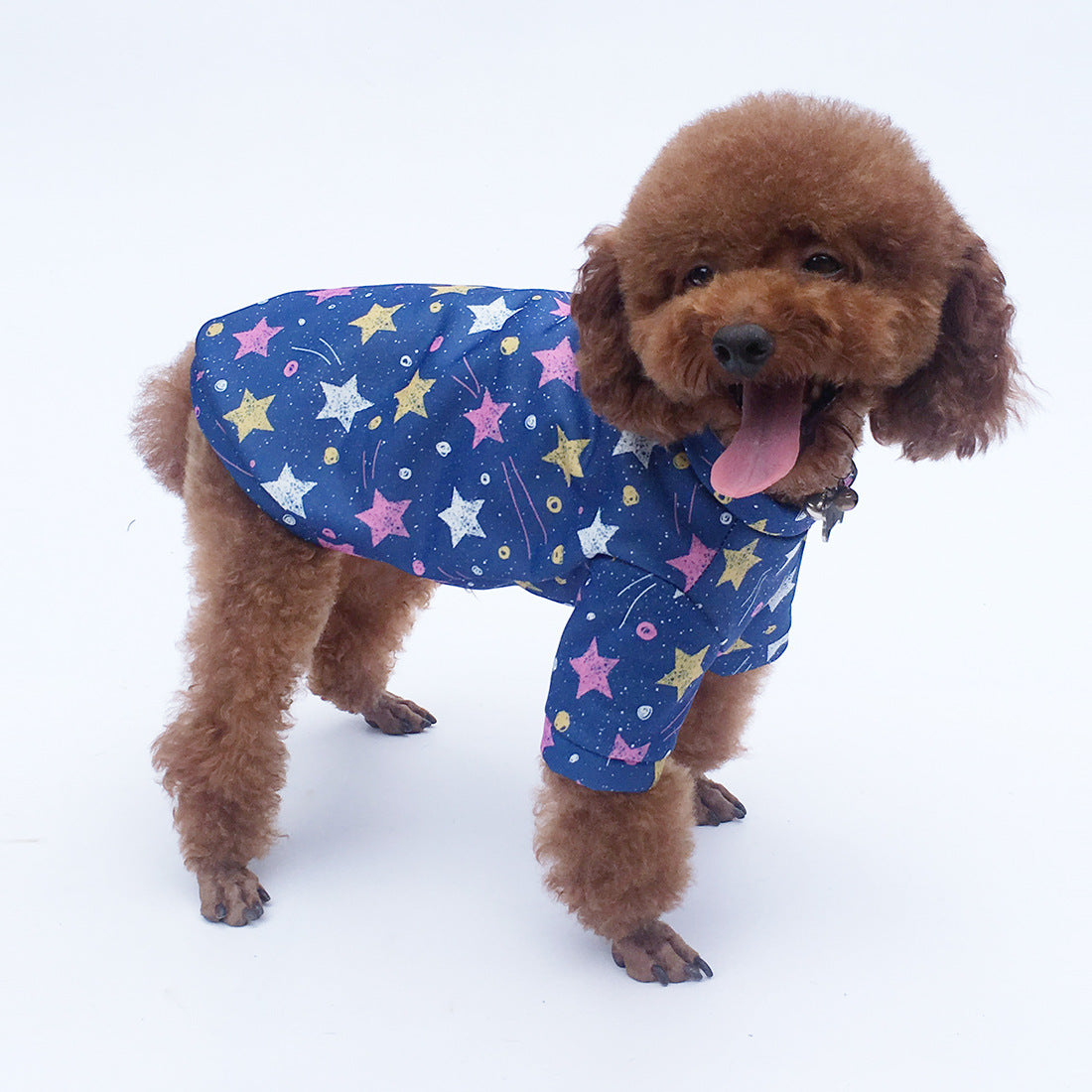 KFX-4560829 Cozy Cotton Fleece Sweater for Pets in Blue and Black
