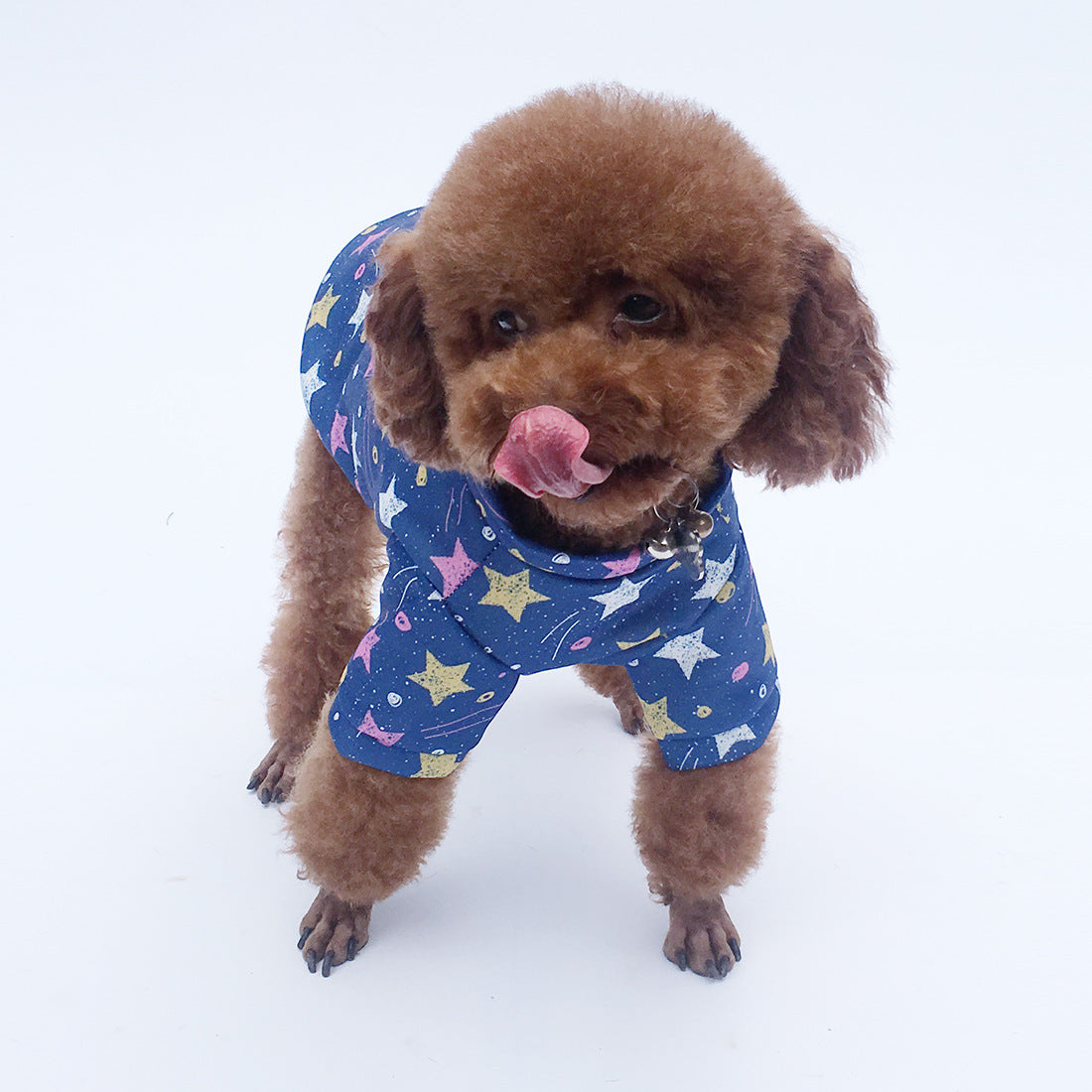 KFX-4560829 Cozy Cotton Fleece Sweater for Pets in Blue and Black