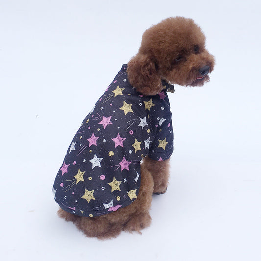 KFX-4560829 Cozy Cotton Fleece Sweater for Pets in Blue and Black