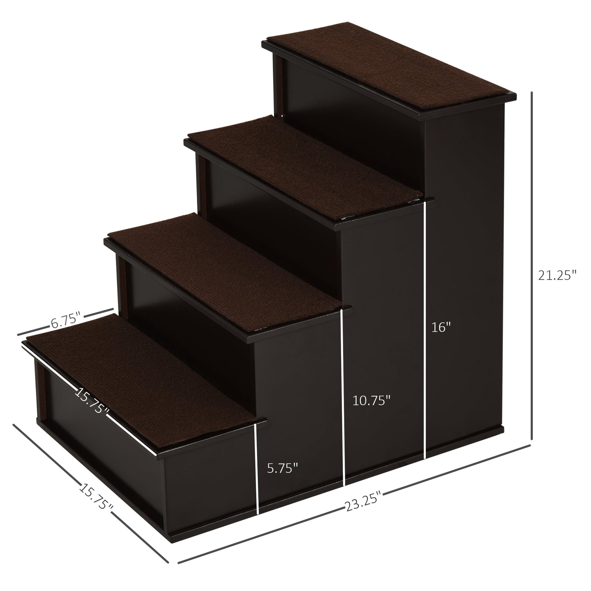 KFX-4561213 Pet Stairs for Small Dogs - 4-Step Cushioned Steps for Easy Access to Beds and Couches