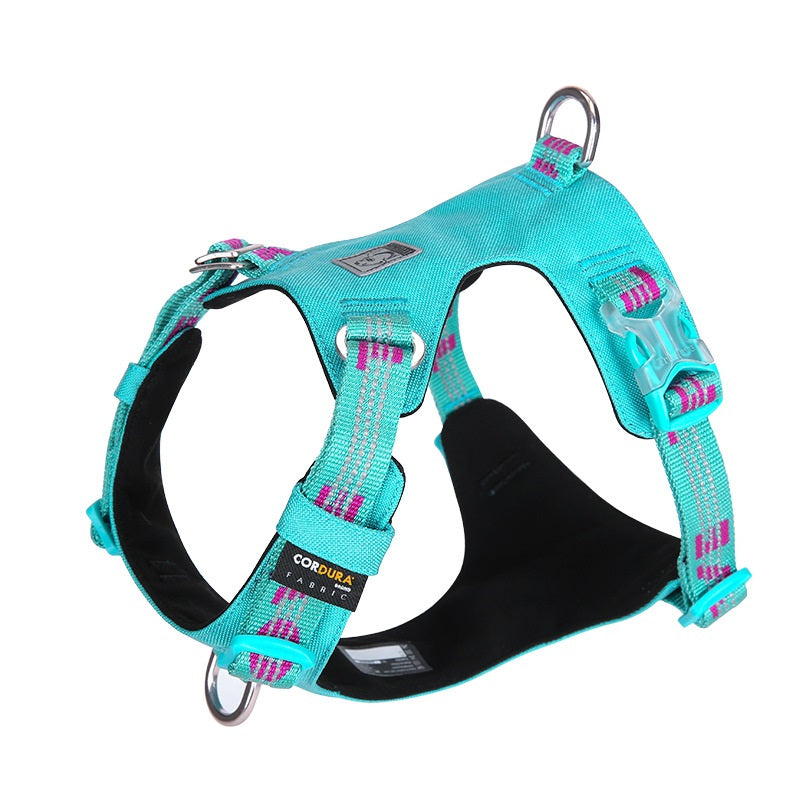 KFX-4564797 Waterproof Reflective Super Fiber Dog Chest Strap - Adjustable Sizes in Army Green, Black, and Purple