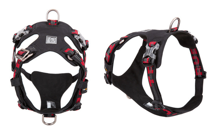 KFX-4564797 Waterproof Reflective Super Fiber Dog Chest Strap - Adjustable Sizes in Army Green, Black, and Purple