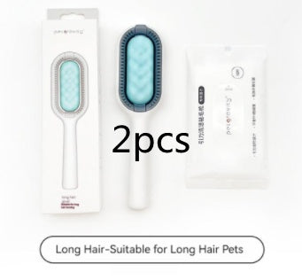KFX-4567101 Gravity Cleaning Pet Hair Removal Comb with Wipes for Long & Short-Haired Cats and Dogs