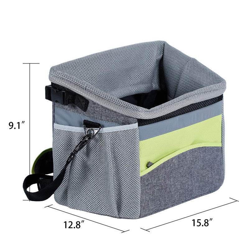 KFX-4567741 Durable Oxford Bicycle Dog Basket - Pet Carrier Frame for Easy Travel, Holds Up to 5kg