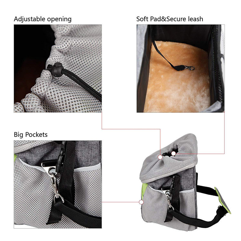KFX-4567741 Durable Oxford Bicycle Dog Basket - Pet Carrier Frame for Easy Travel, Holds Up to 5kg