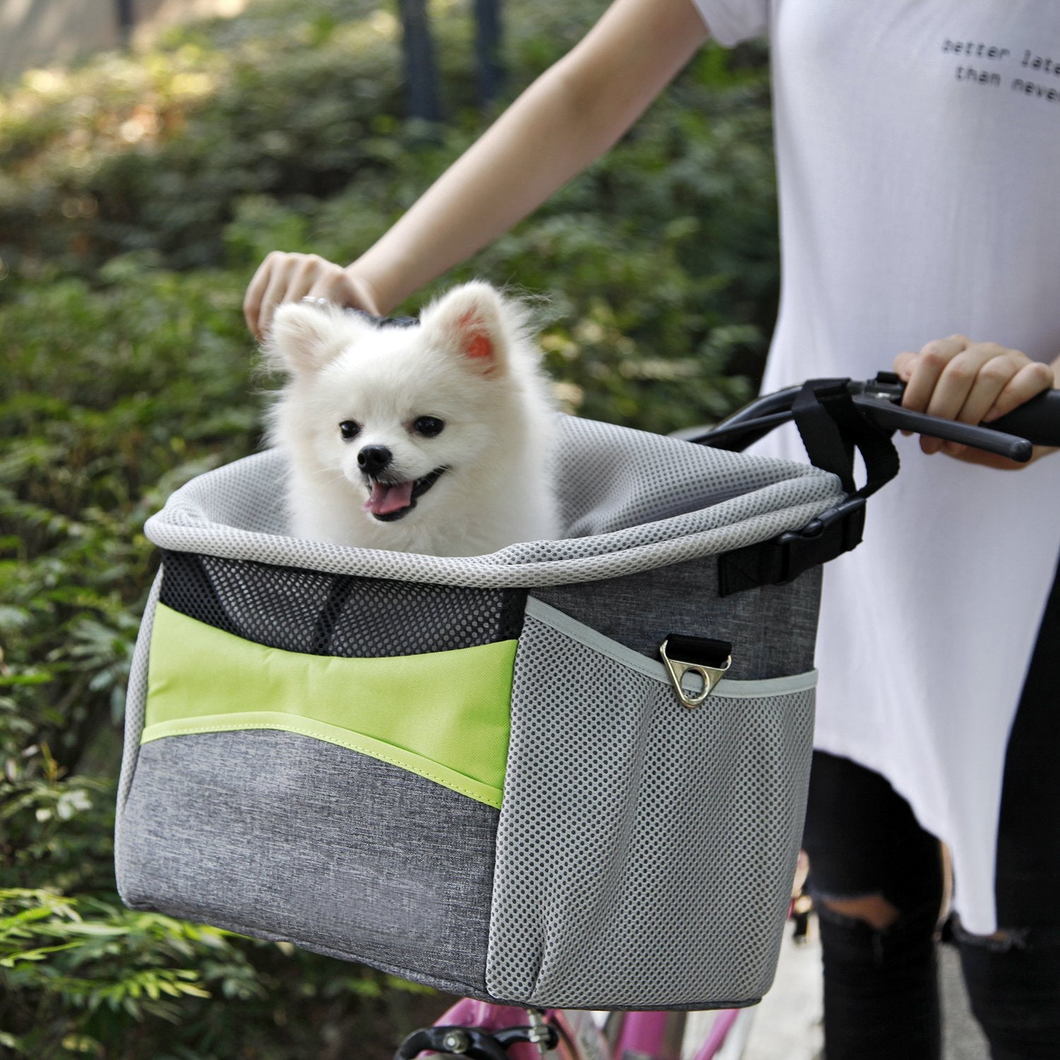 KFX-4567741 Durable Oxford Bicycle Dog Basket - Pet Carrier Frame for Easy Travel, Holds Up to 5kg