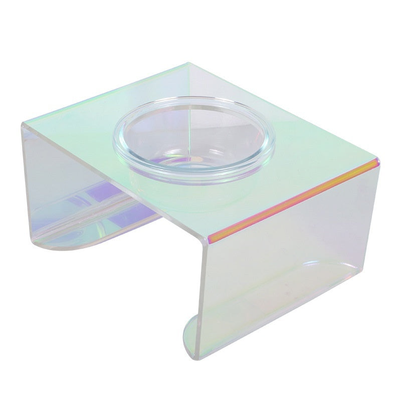 KFX-4571453 Colorful Acrylic Pet Dining Table - Single and Double Bowl Options Available