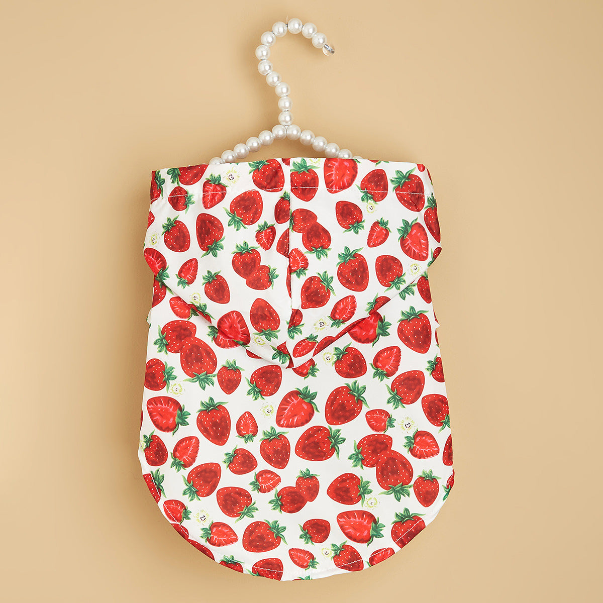 KFX-4571837 Waterproof Strawberry Print Dog Raincoat for Spring and Summer in Multiple Sizes