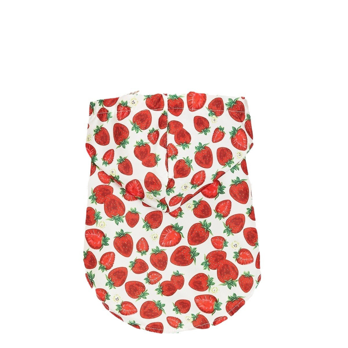 KFX-4571837 Waterproof Strawberry Print Dog Raincoat for Spring and Summer in Multiple Sizes