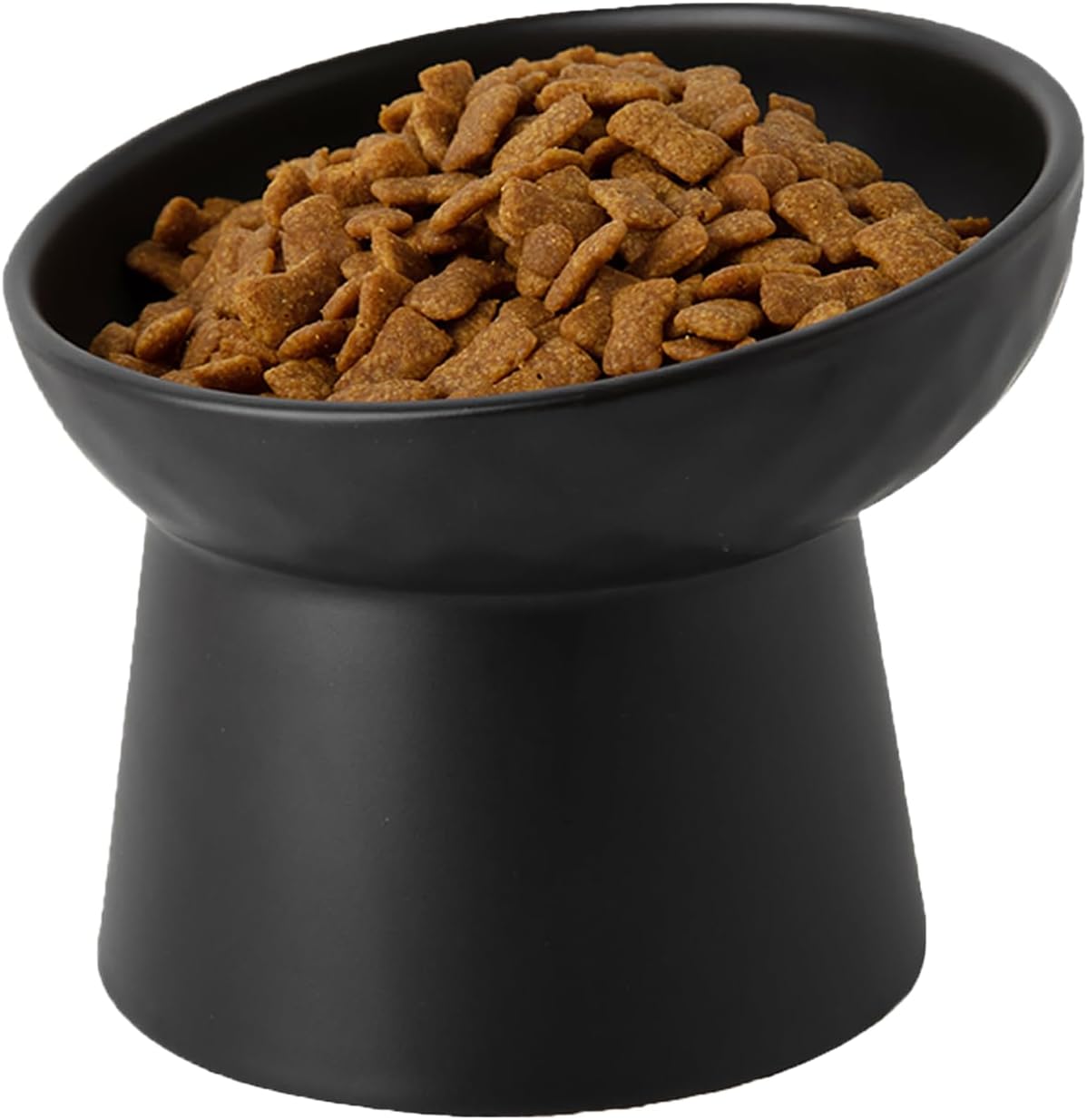 KFX-4574525 Elevated Ceramic Cat Bowls Set with Tilted Design for Comfortable Eating and Anti-Slip Stability