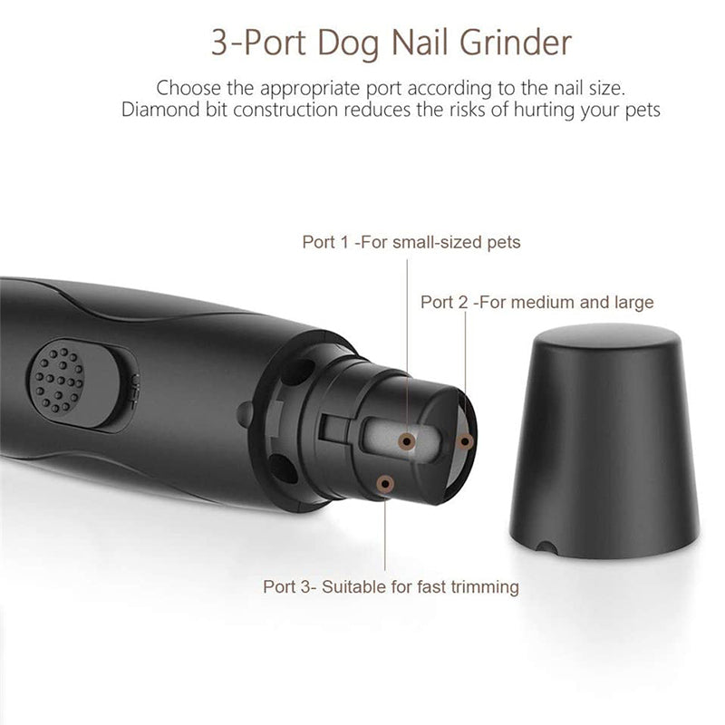 KFX-4575037 Rechargeable Low Noise Electric Nail Polisher for Pets - Safe and Easy to Use