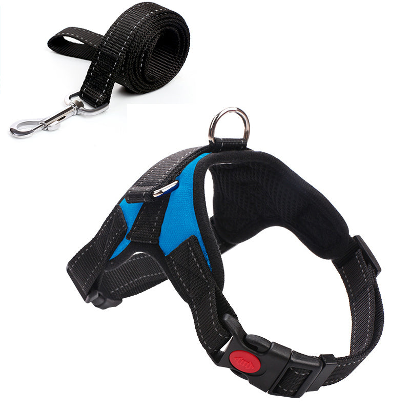 KFX-4576317 Camouflage Dog Harness with Leash - Adjustable Polyester Chest Strap for All Sizes