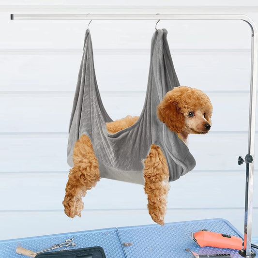 KFX-4576701 Pet Hammock with Hook - Soft Flannel Bath Drying Towel in Blue, Gray, or Red