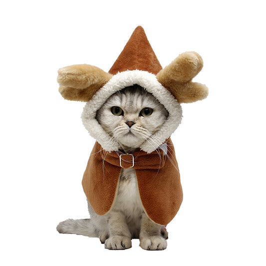 KFX-4581821 Adjustable Cold-Proof Pet Cloak for Cats – Comfortable Cloth Shawl for All Occasions