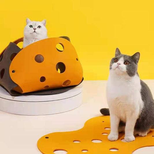 KFX-4582077 Shape-Shifting Cat Nest Felt Rolling Tunnel Toy - 22 x 92cm