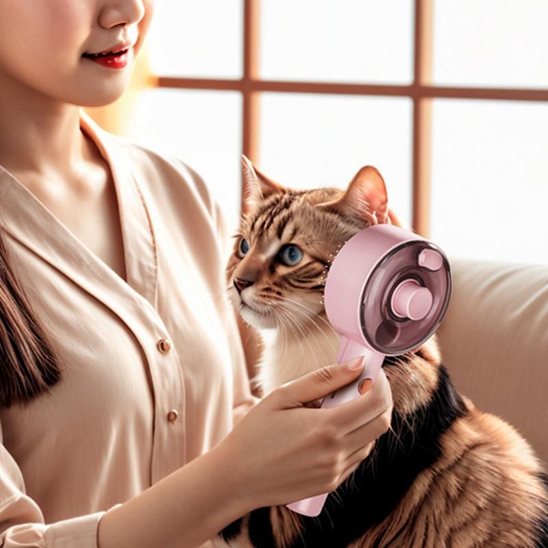 KFX-4584253 Multifunctional Cat Dog Steam Brush with USB Rechargeable Defur Comb for Long and Short Hair