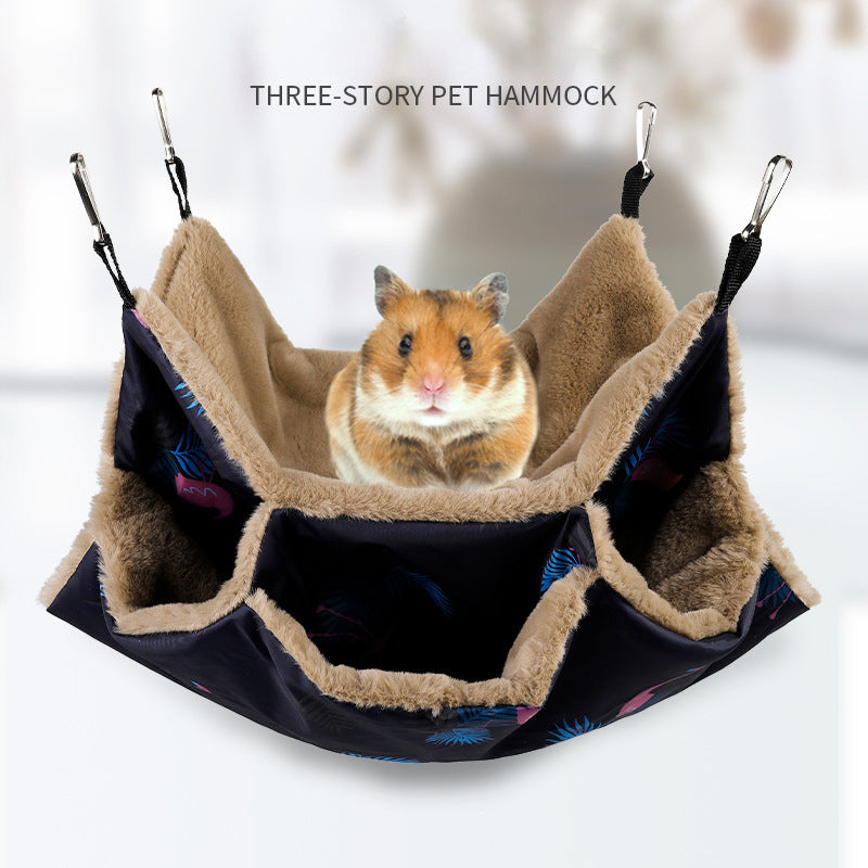 KFX-4584381 Small Animal Cage Hammock and Tunnel for Guinea Pigs, Rats, Squirrels, and Ferrets - 34cm