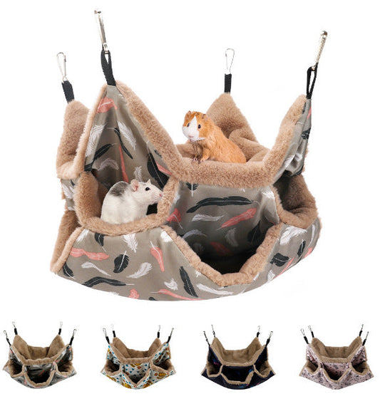 KFX-4584381 Small Animal Cage Hammock and Tunnel for Guinea Pigs, Rats, Squirrels, and Ferrets - 34cm