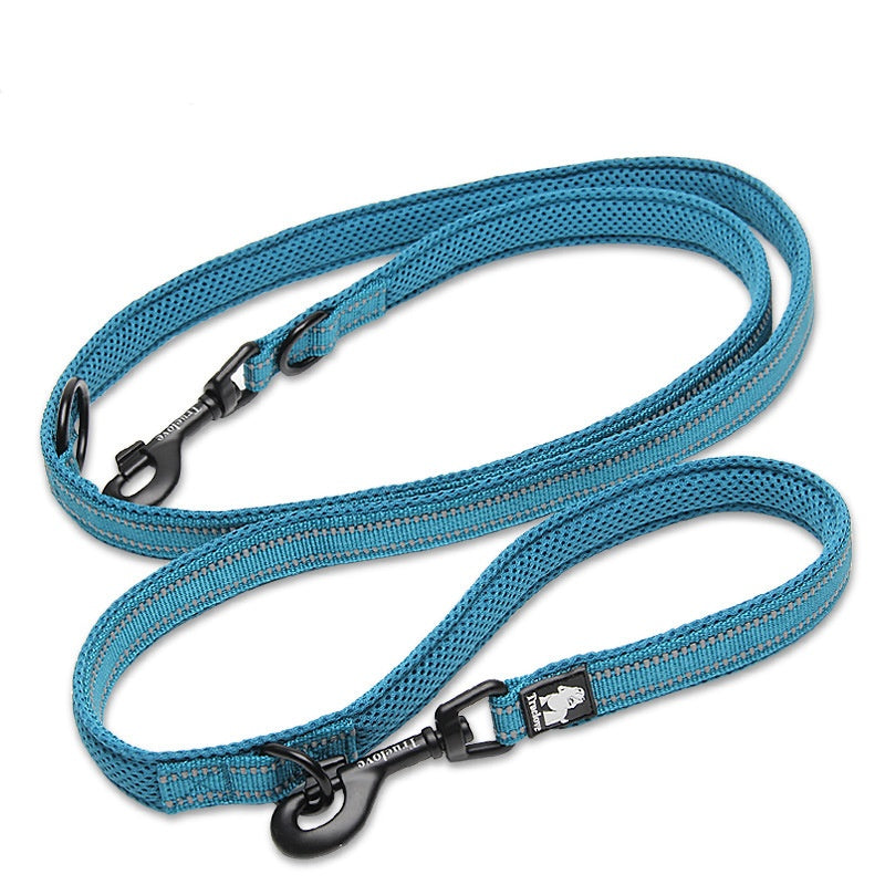 KFX-4586557 Multi-functional Reflective Pet Dog Rope with Dual Handles - Outdoor Polyester Chain
