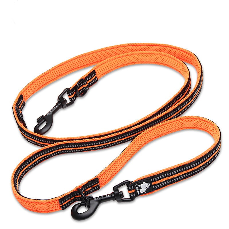 KFX-4586557 Multi-functional Reflective Pet Dog Rope with Dual Handles - Outdoor Polyester Chain