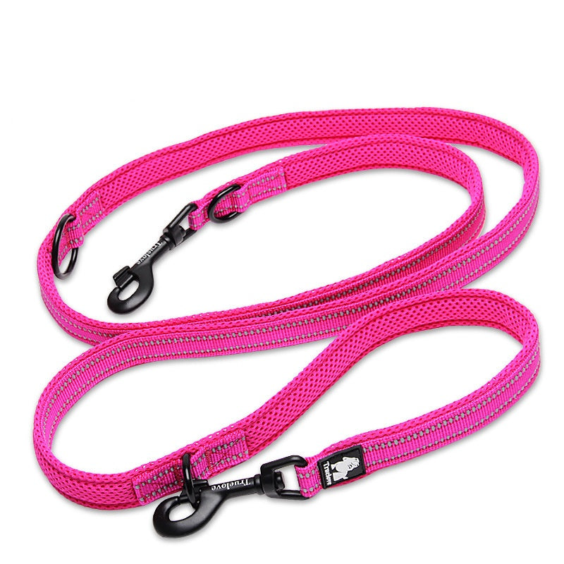 KFX-4586557 Multi-functional Reflective Pet Dog Rope with Dual Handles - Outdoor Polyester Chain