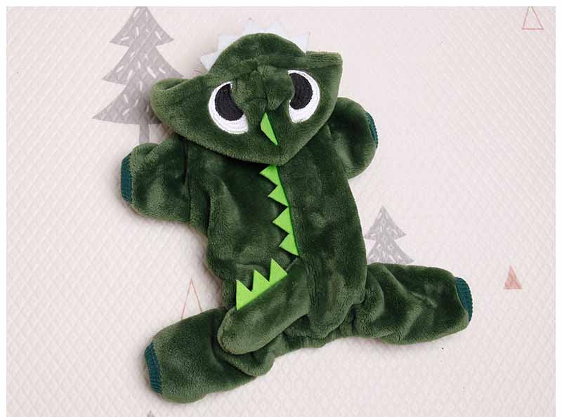KFX-4586941 Thickened Warm Coral Fleece Dinosaur Dog Jacket for Cold Weather Walks