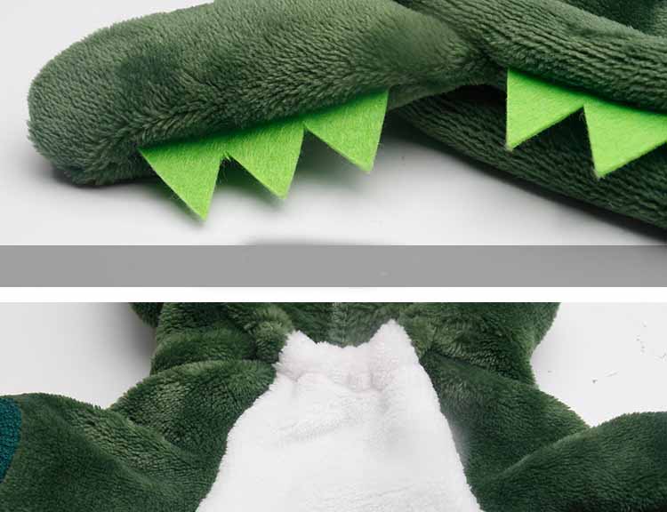 KFX-4586941 Thickened Warm Coral Fleece Dinosaur Dog Jacket for Cold Weather Walks