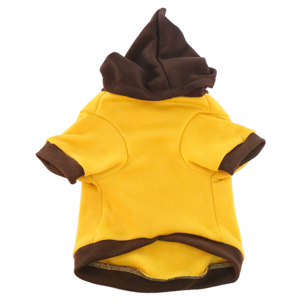 KFX-4587837 Dog Fleece Padded Hooded Sweater in Blue, Red, Yellow – Available in Sizes S to XXL
