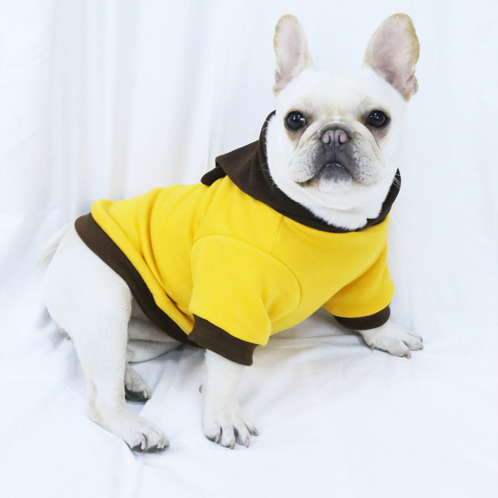 KFX-4587837 Dog Fleece Padded Hooded Sweater in Blue, Red, Yellow – Available in Sizes S to XXL